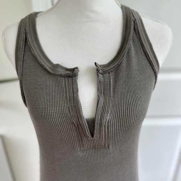 Casual greyish waffle Sleeveless Dress - Picture 7 of 11